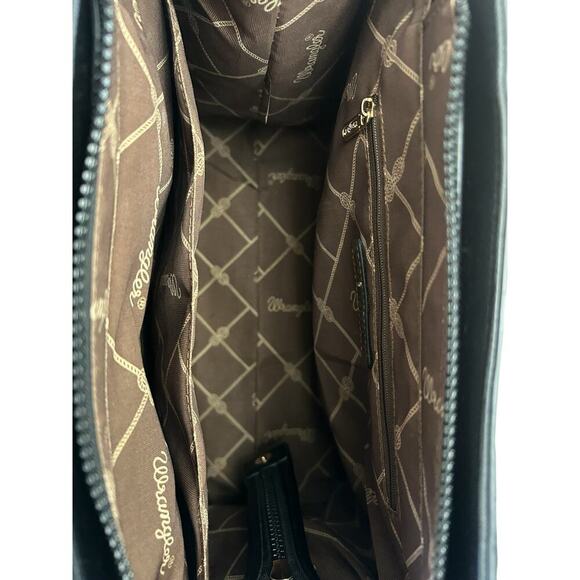 Wrangler Whipstitch Tote Bag Large Black Vegan Leather Sholder Bag or Crossbody - Picture 8 of 11